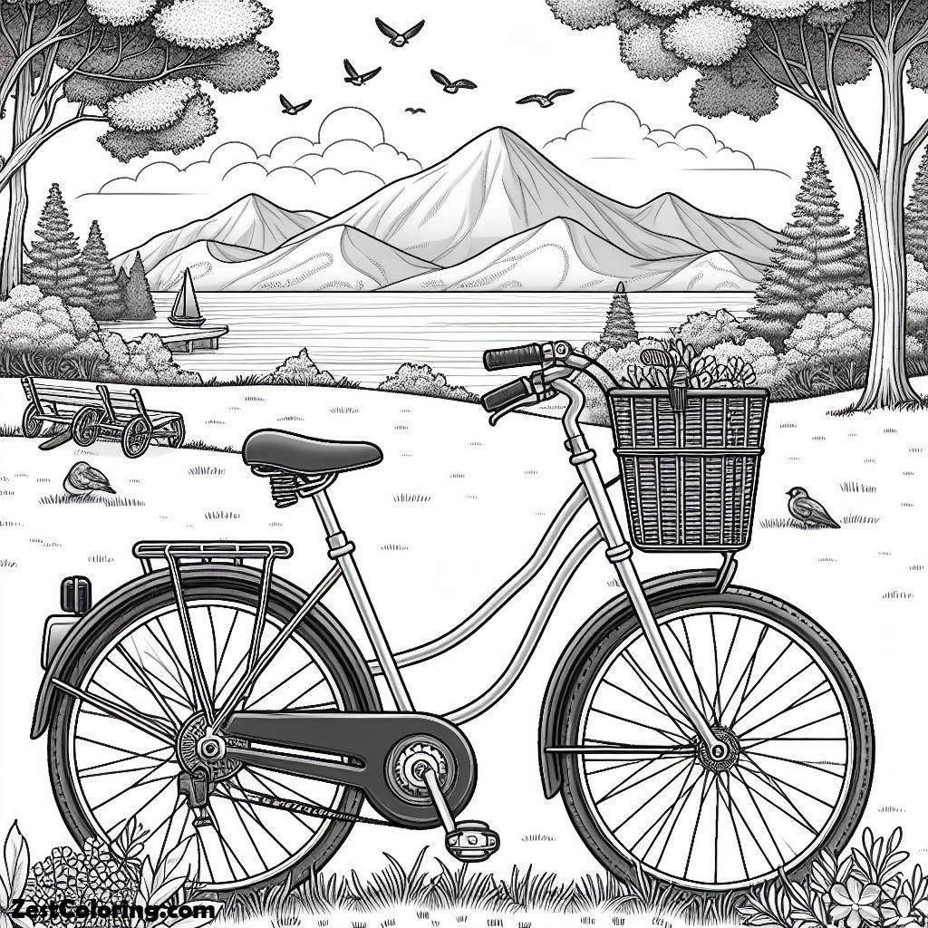 bicycle, Germany Utility Bicycle Coloring Page: Germany Utility Bicycle Coloring PageFull Size Image