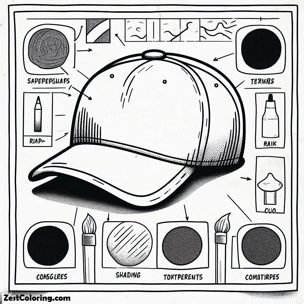 How To Draw Baseball Cap Coloring Page : Coloring for Kids – Smart ...