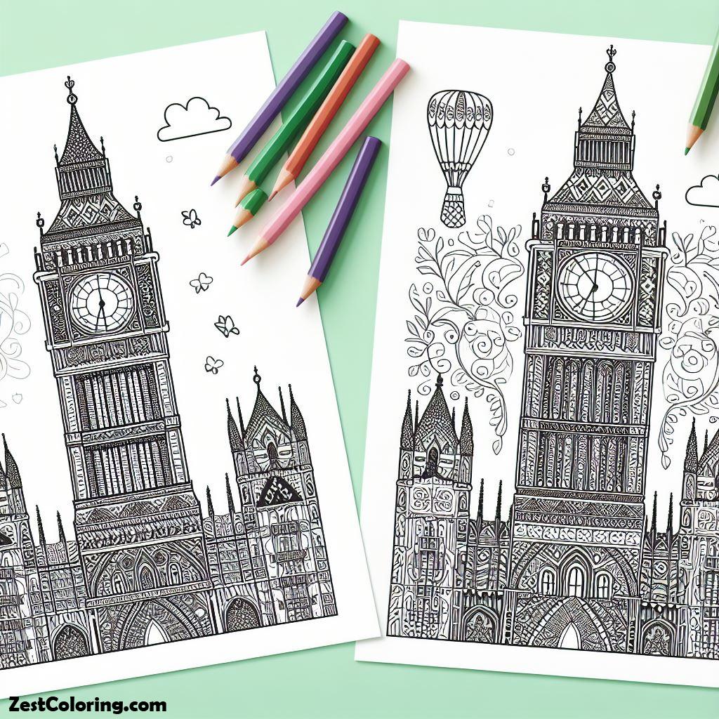 Kids Drawing Big Ben Coloring Page : Coloring for Kids – Smart