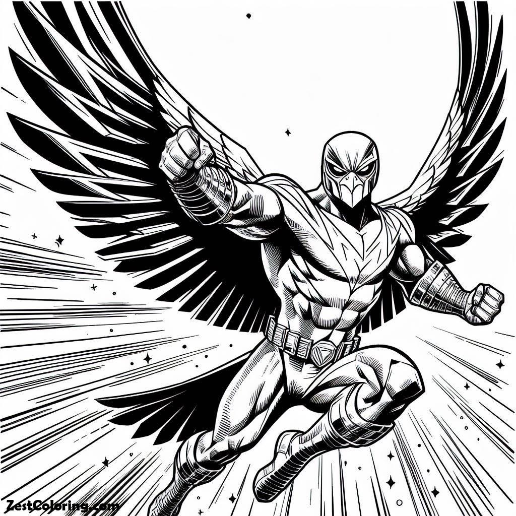 Captain America, Marvel Falcon Coloring Pages: Marvel Falcon Coloring PagesFull Size Image