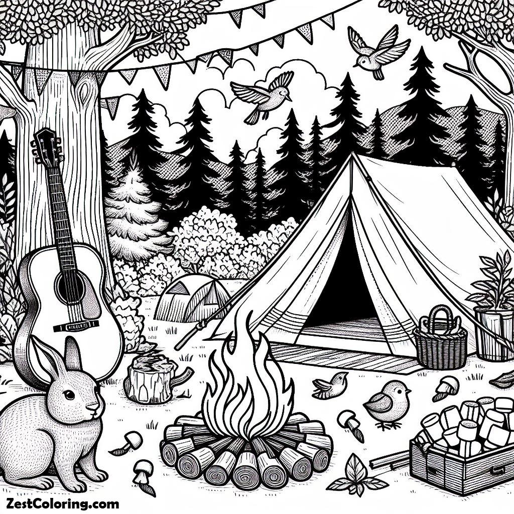 Camping, OIG.kke5U.4PIe Coloring Page: OIG.kke5U.4PIeFull Size Image