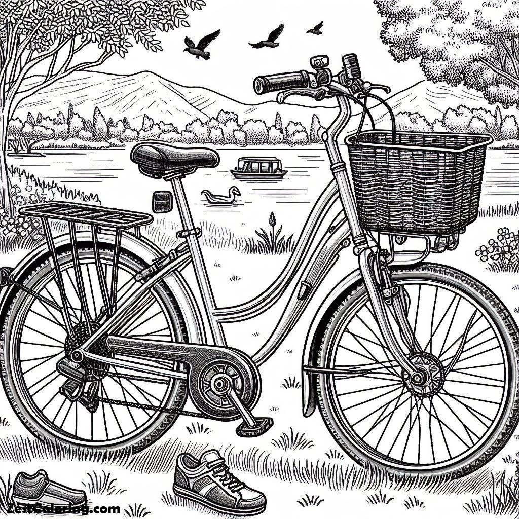 bicycle, Old Utility Bicycle Coloring Page: Old Utility Bicycle Coloring PageFull Size Image
