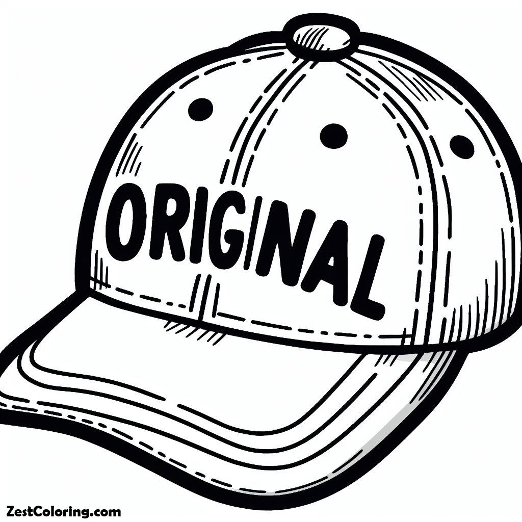 Original Baseball Cap Coloring Page : Coloring for Kids – Smart ...