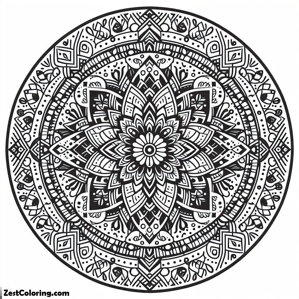 Rangoli, Ossa Rangoli Coloring Page: Ossa Rangoli Coloring PageFull Size Image