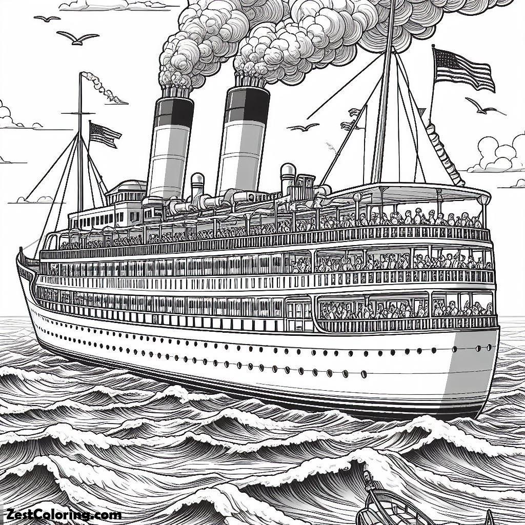 Boat, Passenger Ship Coloring Page: Passenger Ship Coloring PageFull Size Image