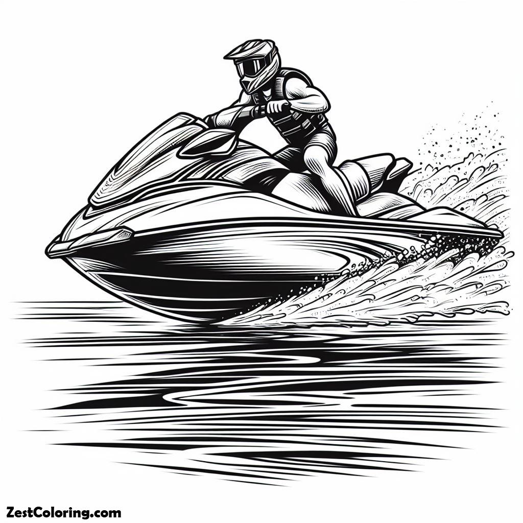 Boat, Personal Watercraft Boat Coloring Page: Personal Watercraft Boat Coloring PageFull Size Image