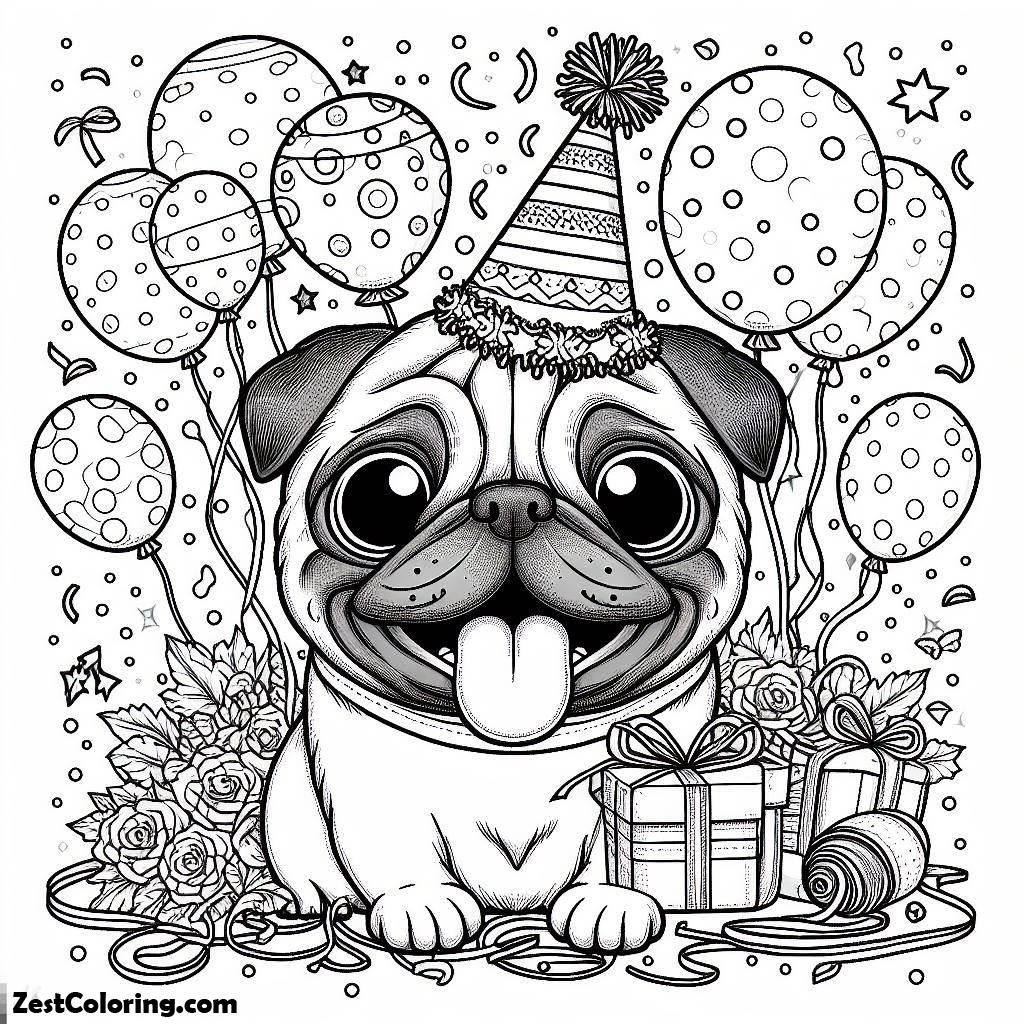 Pug, Pug Funny Face Coloring Page: Pug Funny Face Coloring PageFull Size Image