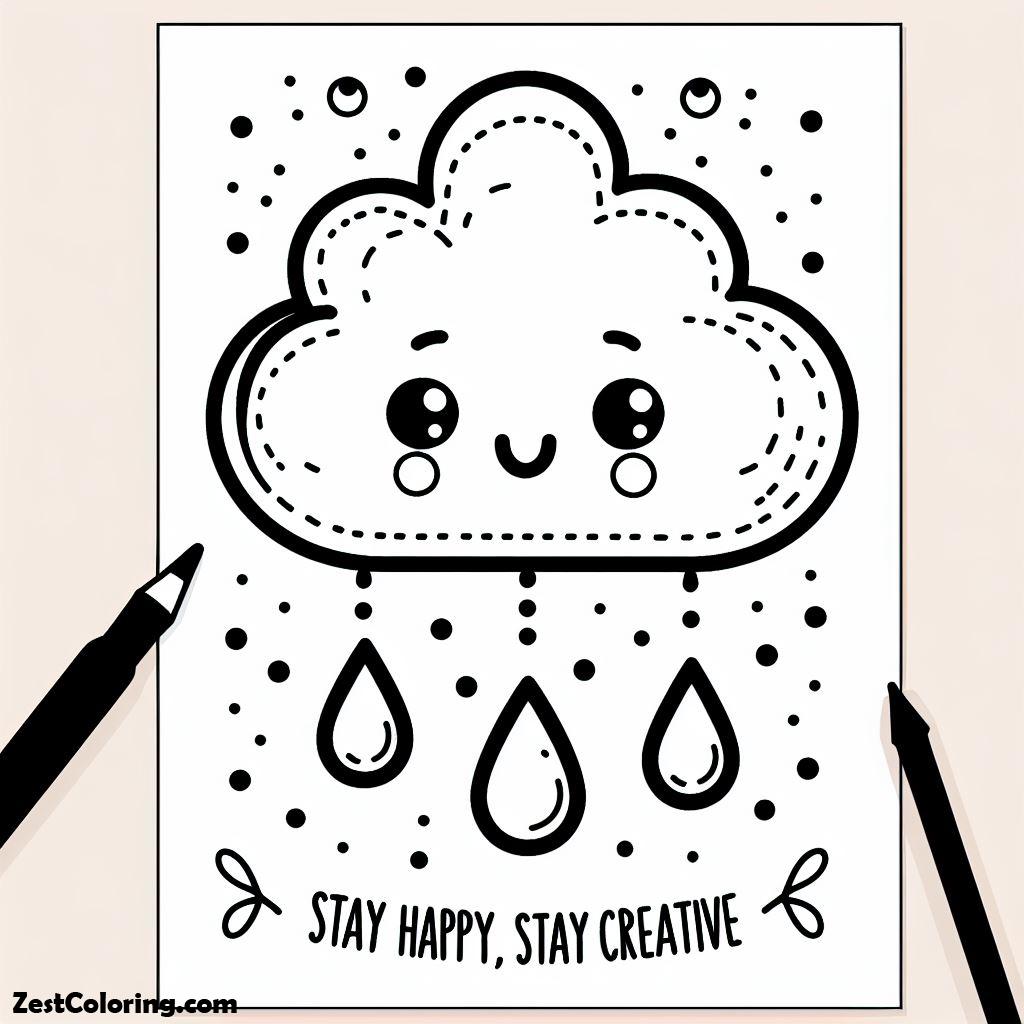 Rain Drop, Raindrop Card Coloring Page: Raindrop Card Coloring PageFull Size Image