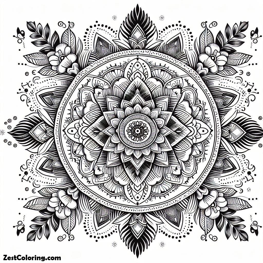 Rangoli, Rangoli Design For Wedding Ceremonies Coloring Page: Rangoli Design For Wedding Ceremonies Coloring PageFull Size Image