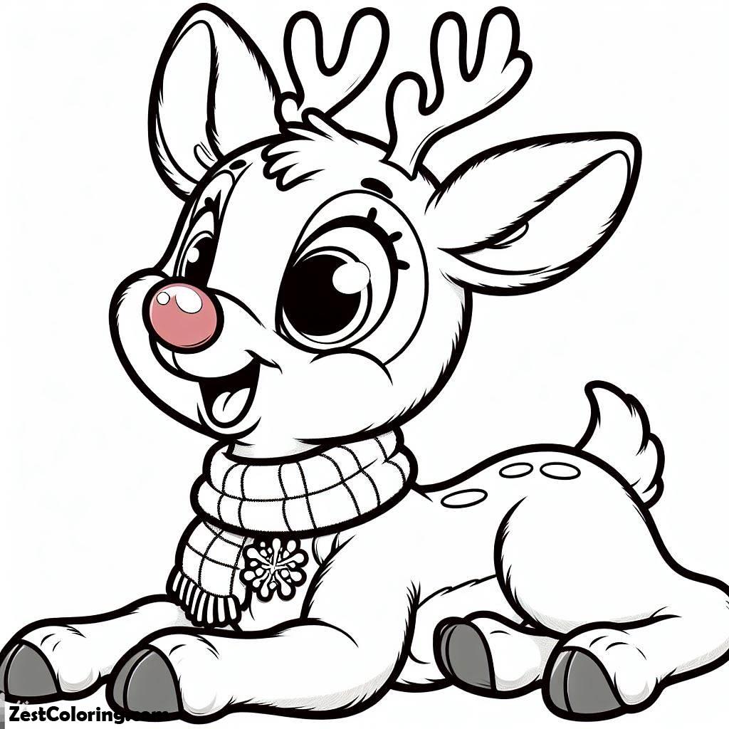 Rudolph The Red Nosed Reindeer Happy Face Coloring Page : Coloring for ...