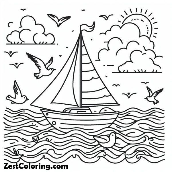 Sail Boat Picture Coloring Page : Coloring for Kids – Smart, Creative