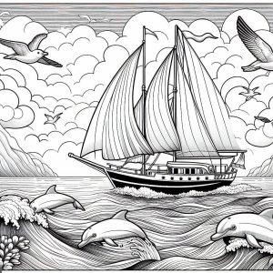 Sail Boat Picture Coloring Page Free to Print : Coloring for Kids