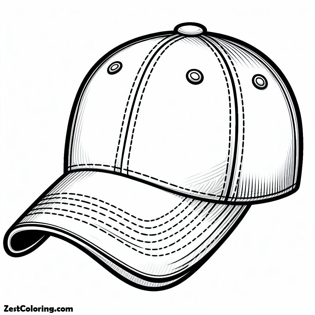 Sketch Of Baseball Cap Coloring Page : Coloring for Kids – Smart ...