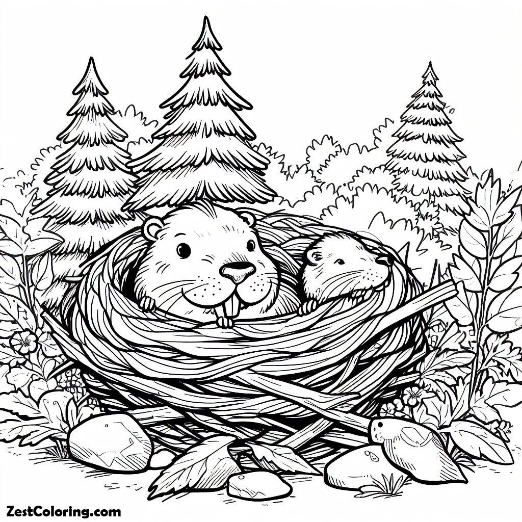 Beaver, Slug Beaver Nest Coloring Page 2: Slug Beaver Nest Coloring Page 2Full Size Image
