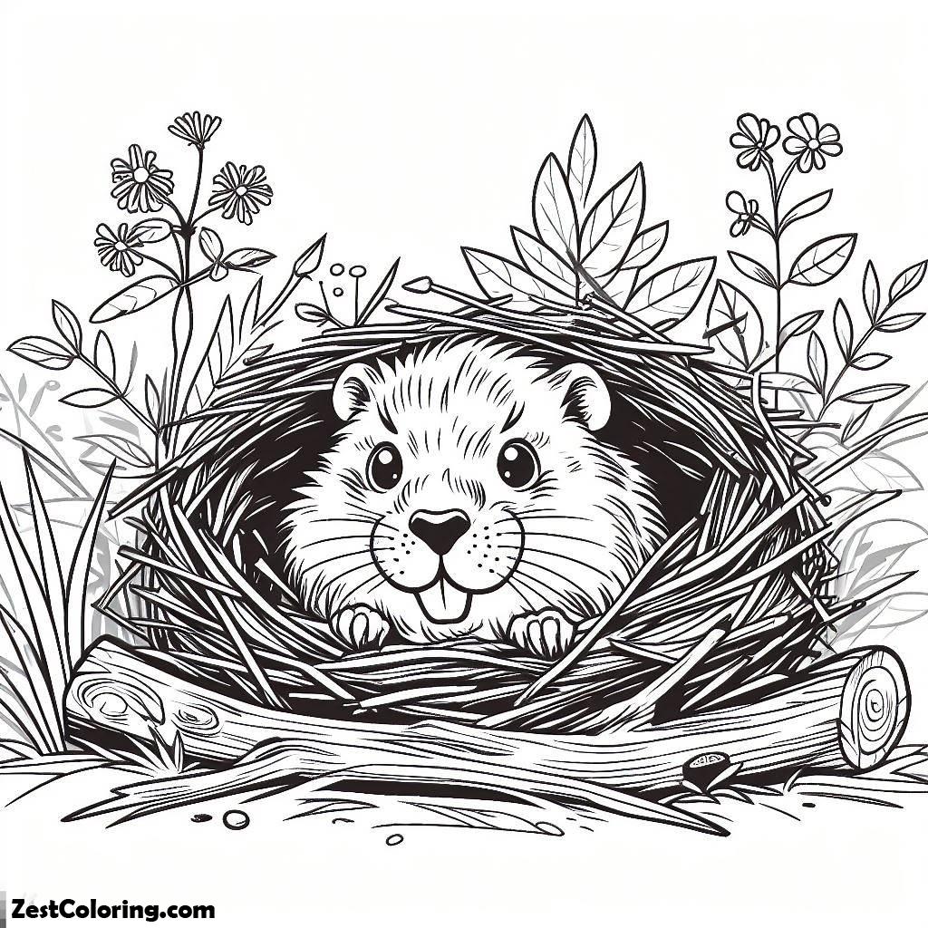 Beaver, Slug Beaver Nest Coloring Page: Slug Beaver Nest Coloring PageFull Size Image