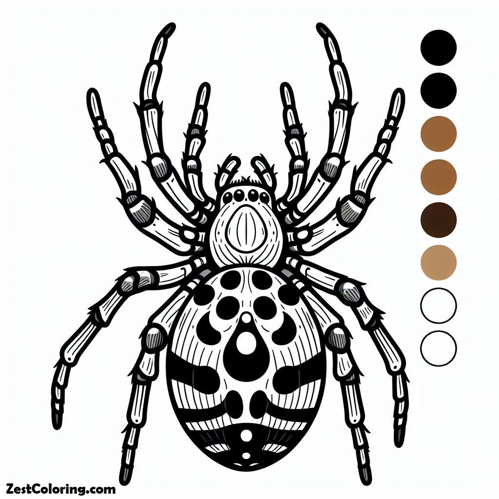 Colorable Spider Picture Spider Coloring Page 2 : Coloring for Kids – Smart, Creative, and Fun