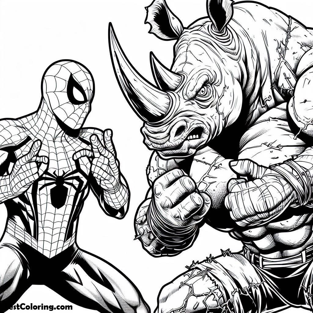 Rhino From Spiderman Coloring Pages
