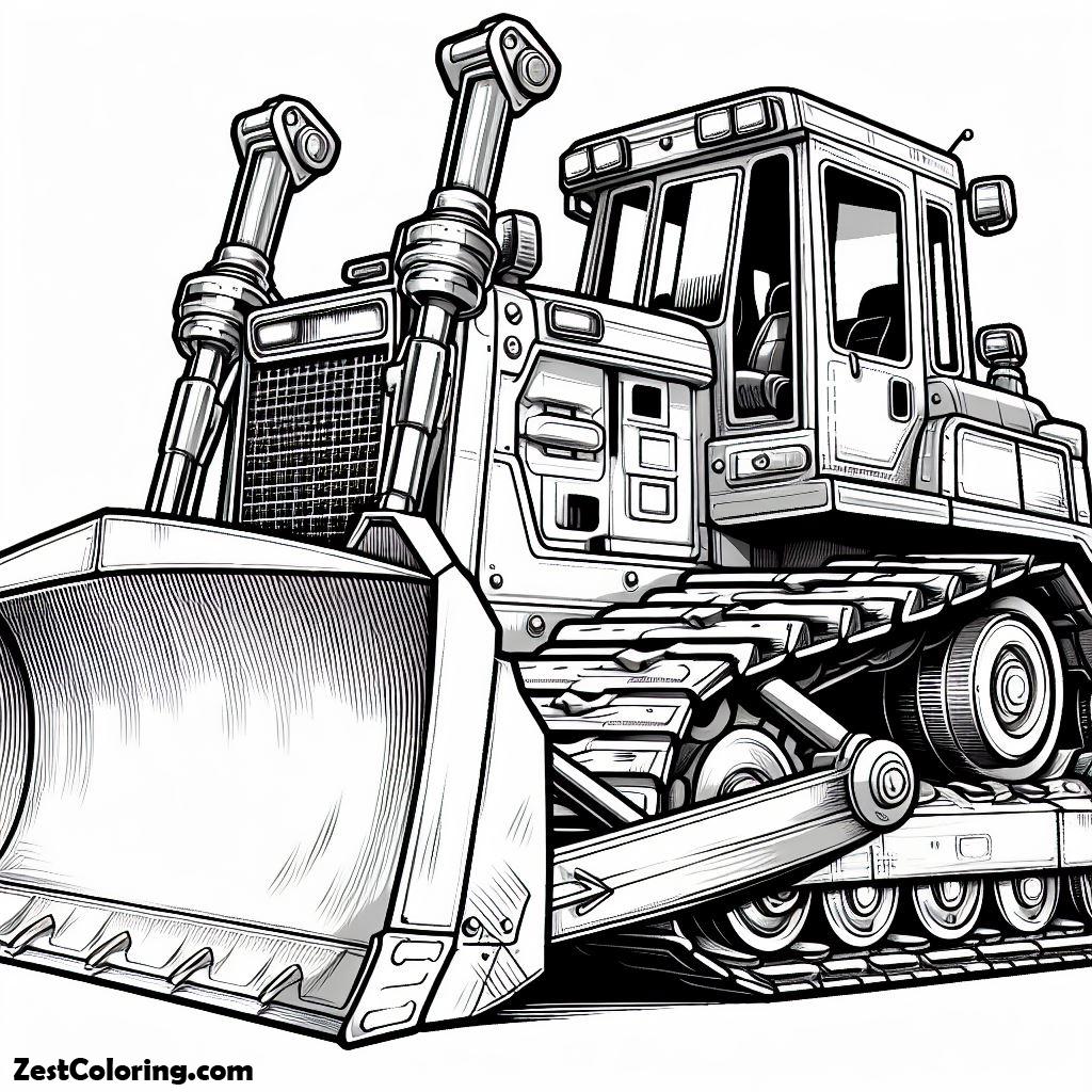 Strong Bulldozer Is Ready To Work Coloring Page 2 : Coloring for Kids ...