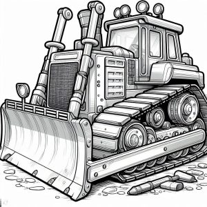 Powerful Bulldozer Coloring Page : Coloring for Kids – Smart, Creative ...