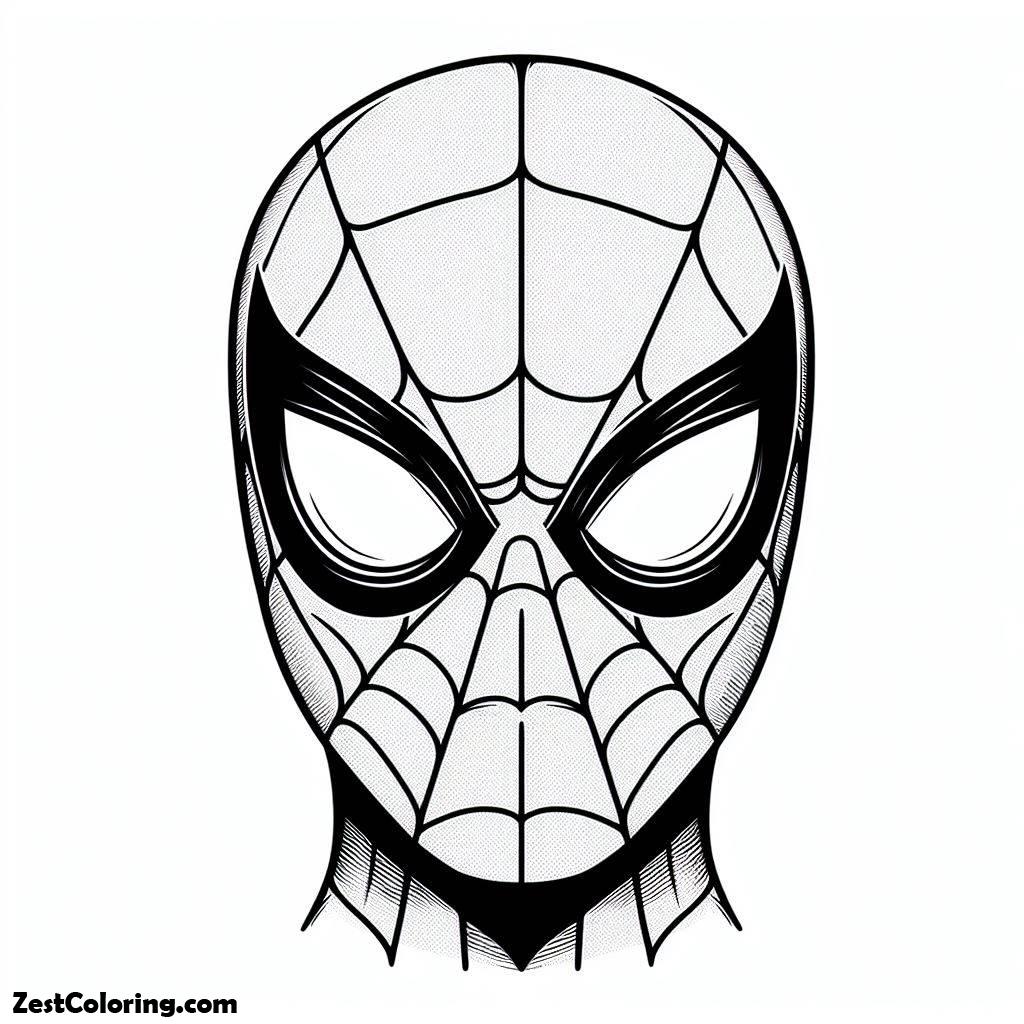 Spiderman, The Head Of Spider Man Coloring Page: The Head Of Spider ManFull Size Image