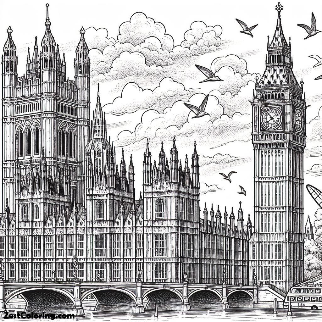Big Ben, The Most Popular Landmark In London Big Ben Coloring Page: The Most Popular Landmark In London Big Ben Coloring PageFull Size Image