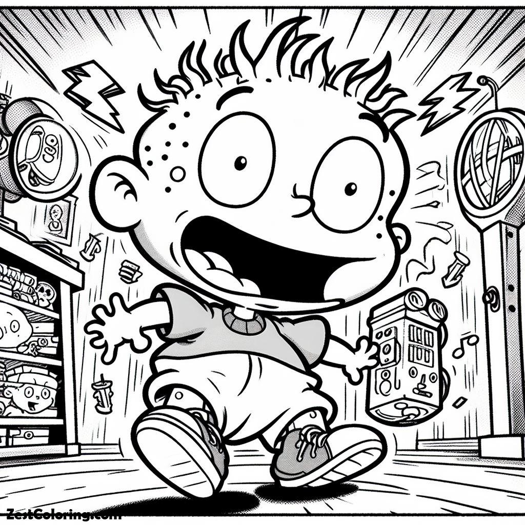 Rugrats, Tommy Pickles Is Shocked In Rugrats Coloring Page: Tommy Pickles Is Shocked In Rugrats Coloring PageFull Size Image