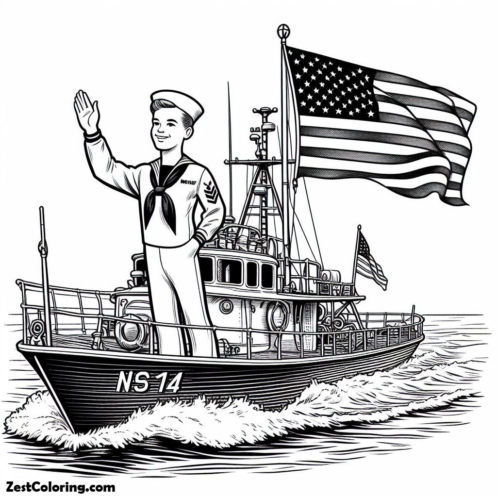 Boat, US Navy PT Boat Coloring Page 3: US Navy PT Boat Coloring Page 3Full Size Image