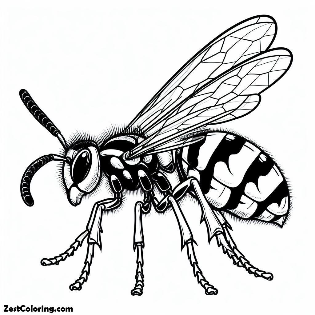 Wasp Coloring Wasp Bugs Coloring Page : Coloring for Kids – Smart, Creative, and Fun