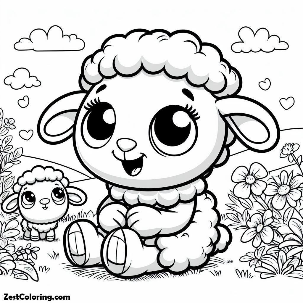 Shaun The Sheep, Baby Sheep In Shaun The Sheep Coloring Page: Baby Sheep In Shaun The Sheep Coloring PageFull Size Image