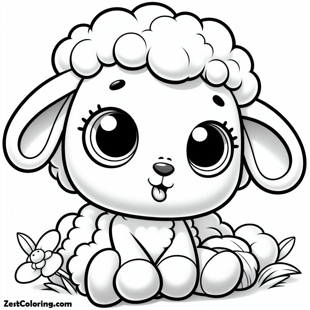 Sheep Colouring Patterns Baby Sheep Colouring Page