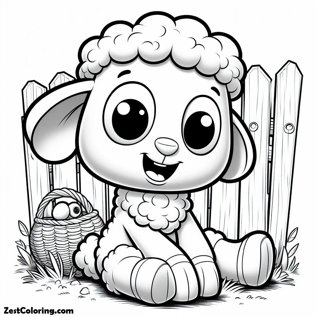 Shaun The Sheep, Cute Baby Timmy In Shaun The Sheep Coloring Page: Cute Baby Timmy In Shaun The Sheep Coloring PageFull Size Image