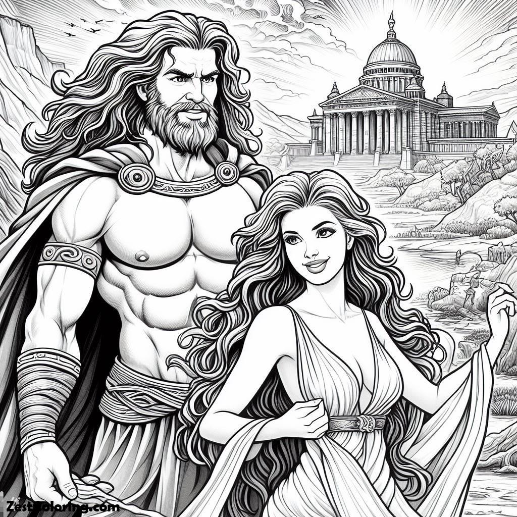 Samson, Samson And Delillah Coloring Page: Samson And Delillah Coloring PageFull Size Image