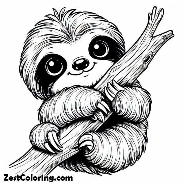 Sloth Coloring Pages Featuring Cute Sloth Faces for Creative Fun