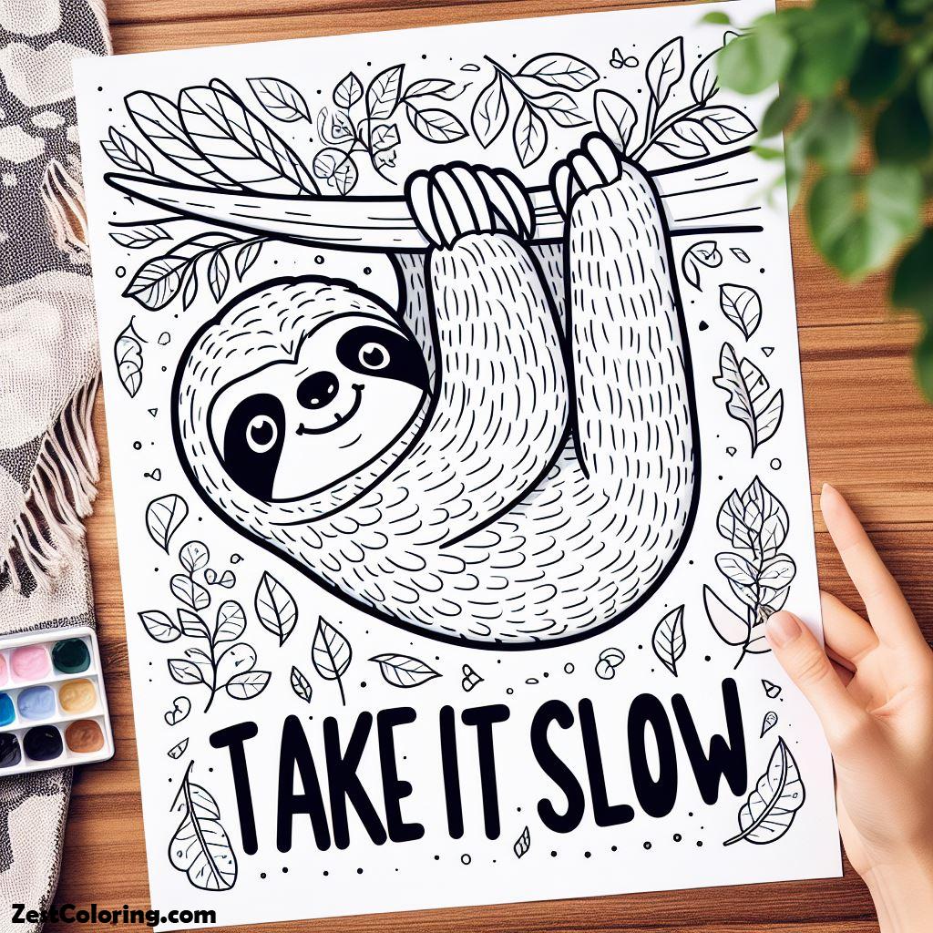 Drawing A Sloth Coloring Page : Coloring for Kids – Smart, Creative ...