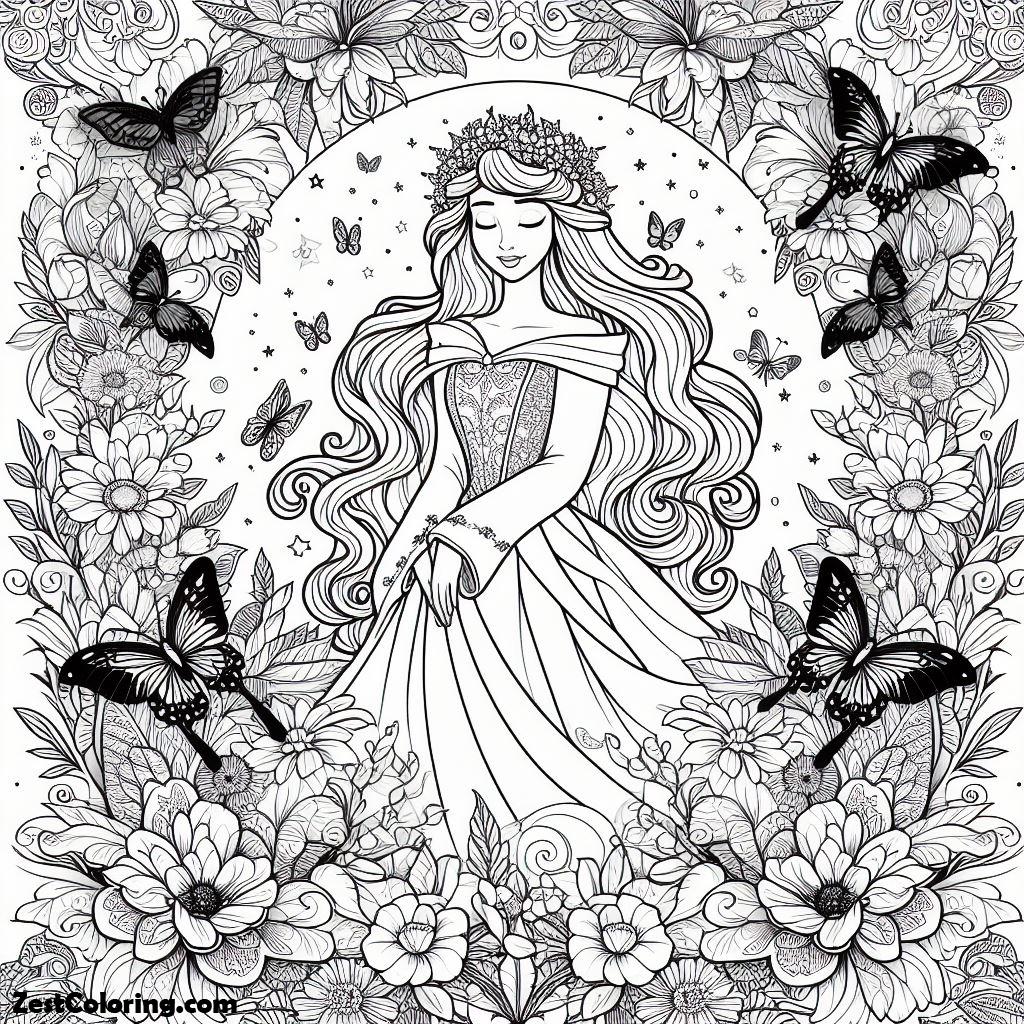 Sleeping Beauty, Picture Of Princess Aurora In Sleeping Beauty Coloring Page: Picture Of Princess Aurora In Sleeping Beauty Coloring PageFull Size Image