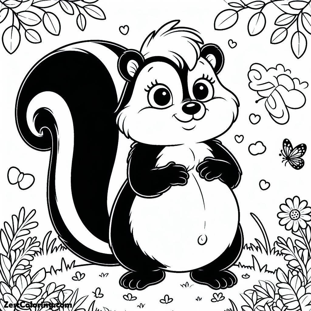 skunk, Pregnant Skunk Coloring Page: Pregnant Skunk Coloring PageFull Size Image