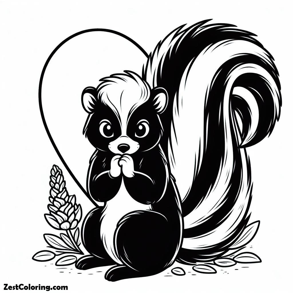 skunk, Skunk Make A Wish Coloring Page: Skunk Make A Wish Coloring PageFull Size Image