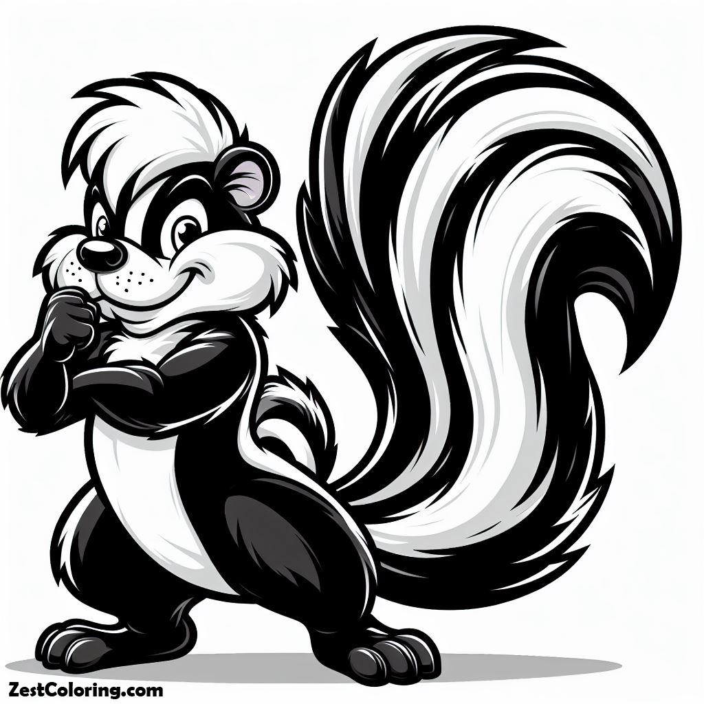 skunk, Skunk Standby To Fight Coloring Page: Skunk Standby To Fight Coloring PageFull Size Image