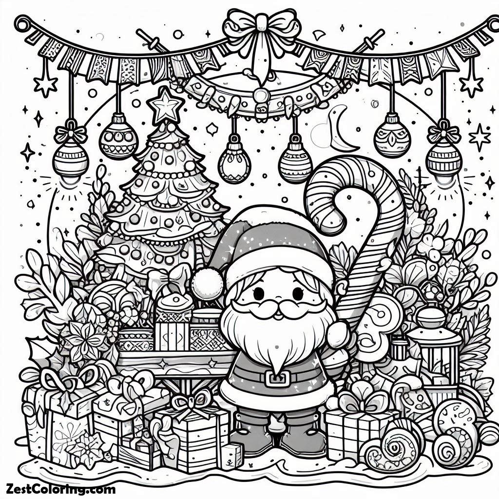 Christmas, A Boy With Gorgeous Christmas Gifts On Christmas Coloring Page: A Boy With Gorgeous Christmas Gifts On Christmas Coloring PageFull Size Image