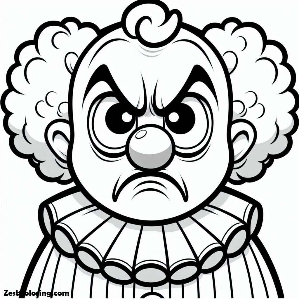 Clown, A Frowning Clown Coloring Page: A Frowning Clown Coloring PageFull Size Image