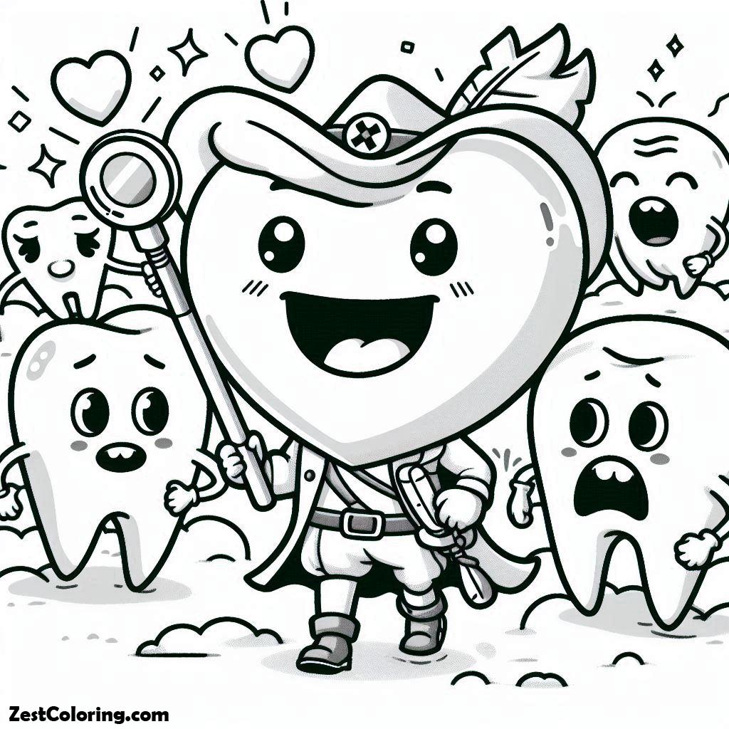 Dental Health, A Tooth Be A Sheriff In Dental Health Coloring Page: A Tooth Be A Sheriff In Dental Health Coloring PageFull Size Image