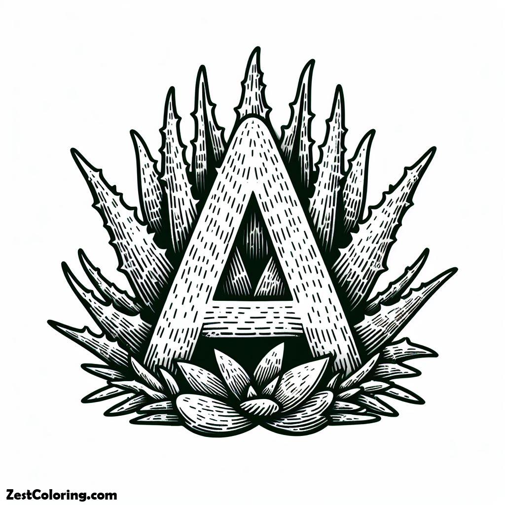 Alphabet A, Alphabet A For Aloe Vera Coloring Page: Alphabet A For Aloe Vera Coloring PageFull Size Image