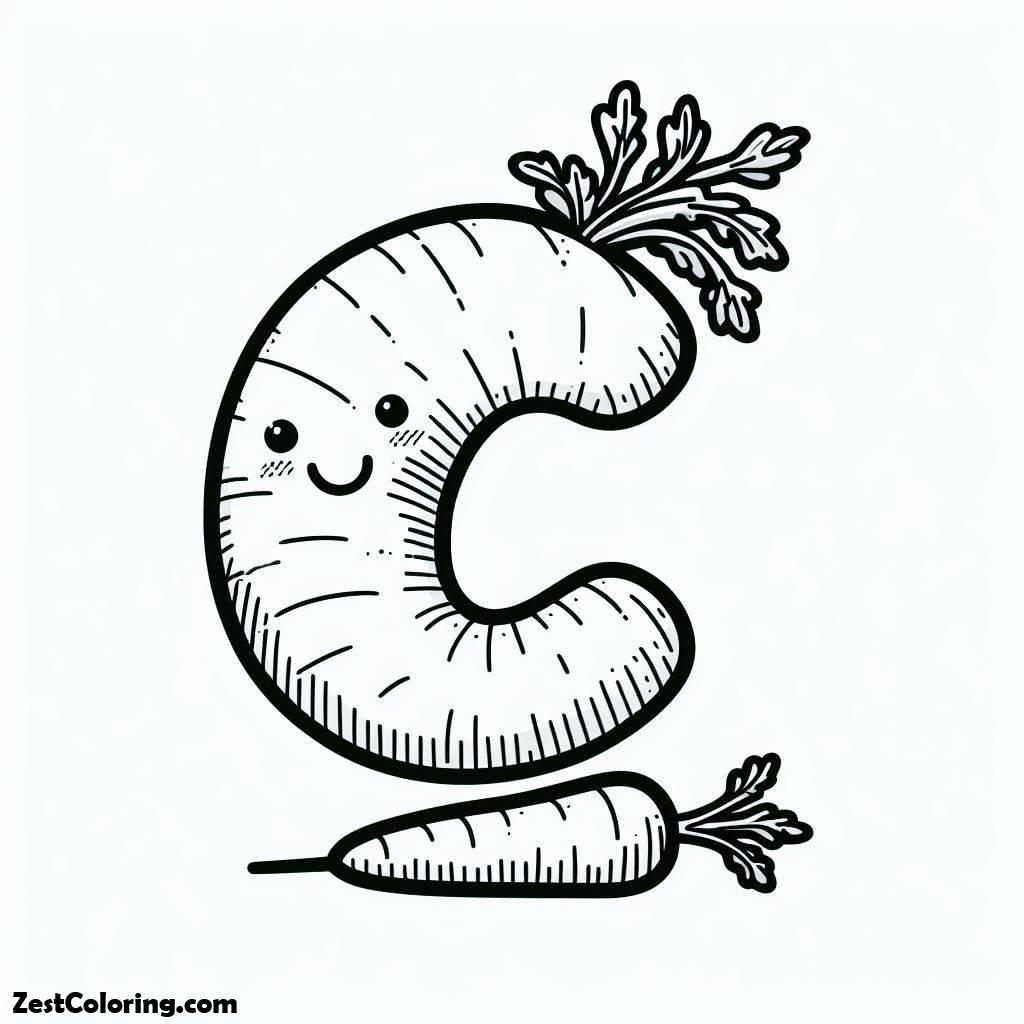 Alphabet C, Alphabet C For Carrot 2 Coloring Page: Alphabet C For Carrot 2 Coloring PageFull Size Image