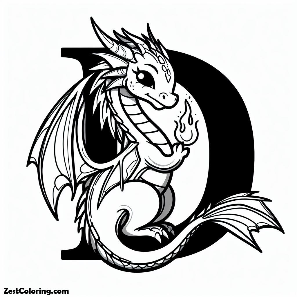 Alphabet D For Dragon Fire Coloring Page : Coloring for Kids – Smart ...