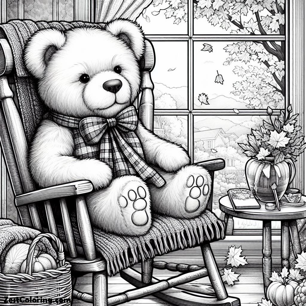Teddy Bear, An Old Teddy Bear Coloring Page: An Old Teddy Bear Coloring PageFull Size Image