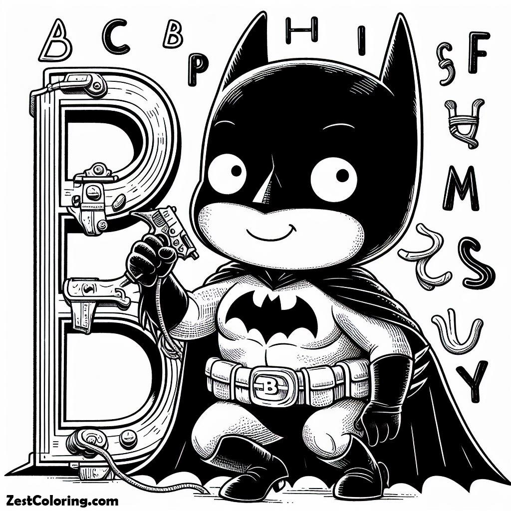 Batman Abc Chart B For Batman 1 Coloring Page : Coloring for Kids – Smart, Creative, and Fun