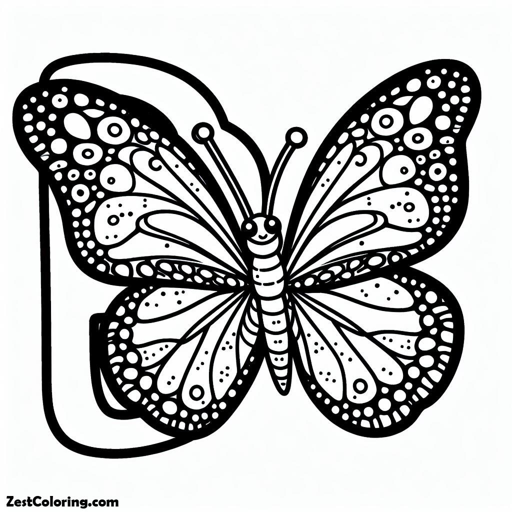 Alphabet B, B For Butterfly 1 Coloring Page: B For Butterfly 1 Coloring PageFull Size Image