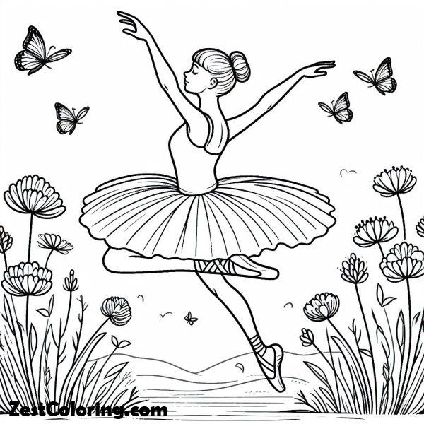 Ballerina Jump Forward Coloring Page : Coloring for Kids – Smart ...