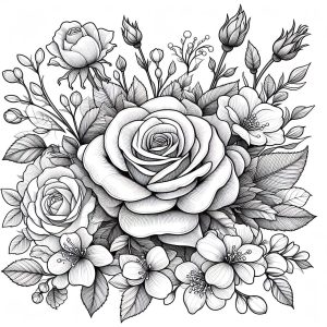 Spring Flower Coloring Page : Coloring for Kids – Smart, Creative, and Fun