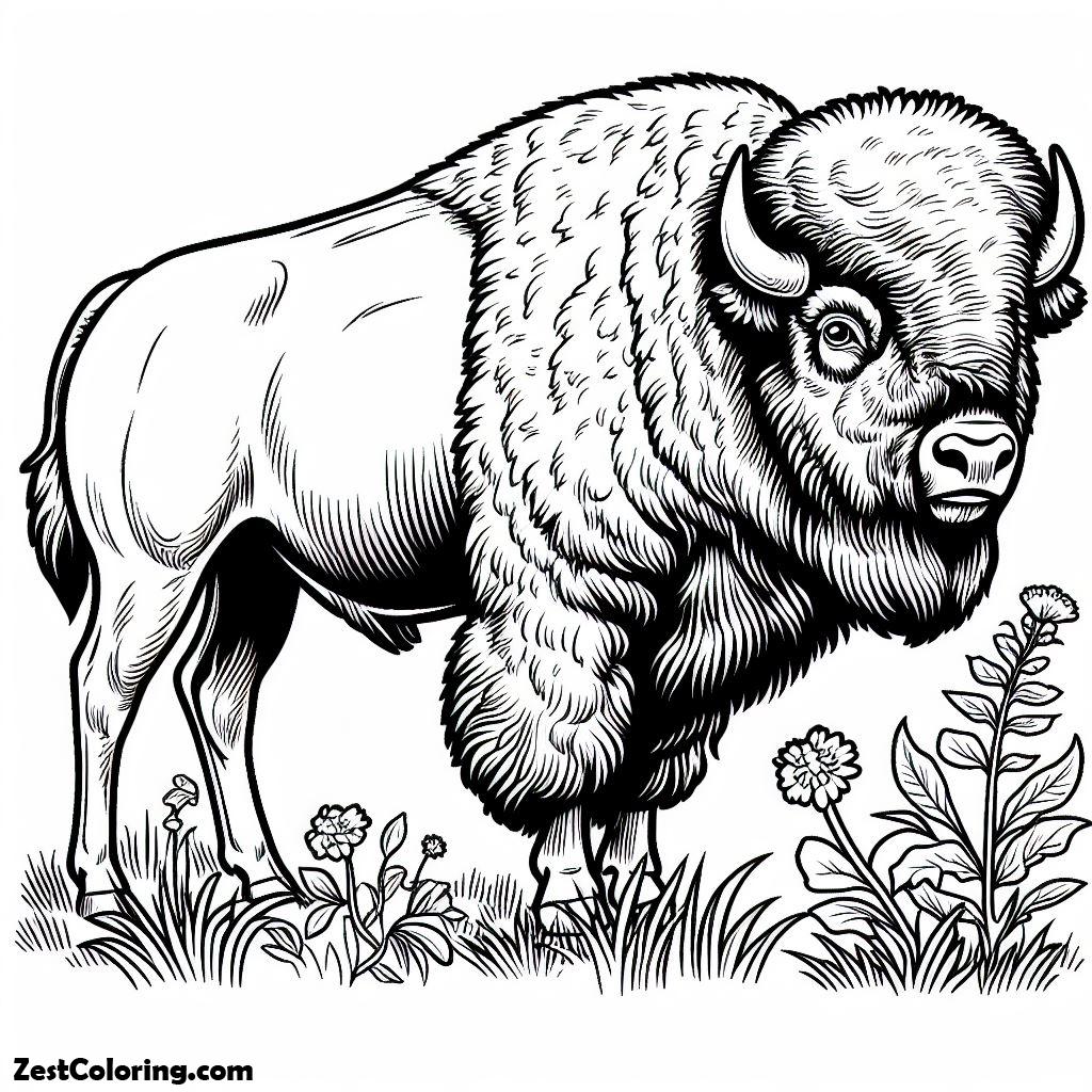 Bison, Canadian Bison Picture Coloring Page: Canadian Bison Picture Coloring PageFull Size Image